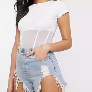 NWT ASOS DESIGN corset detail bodysuit-Sz 12